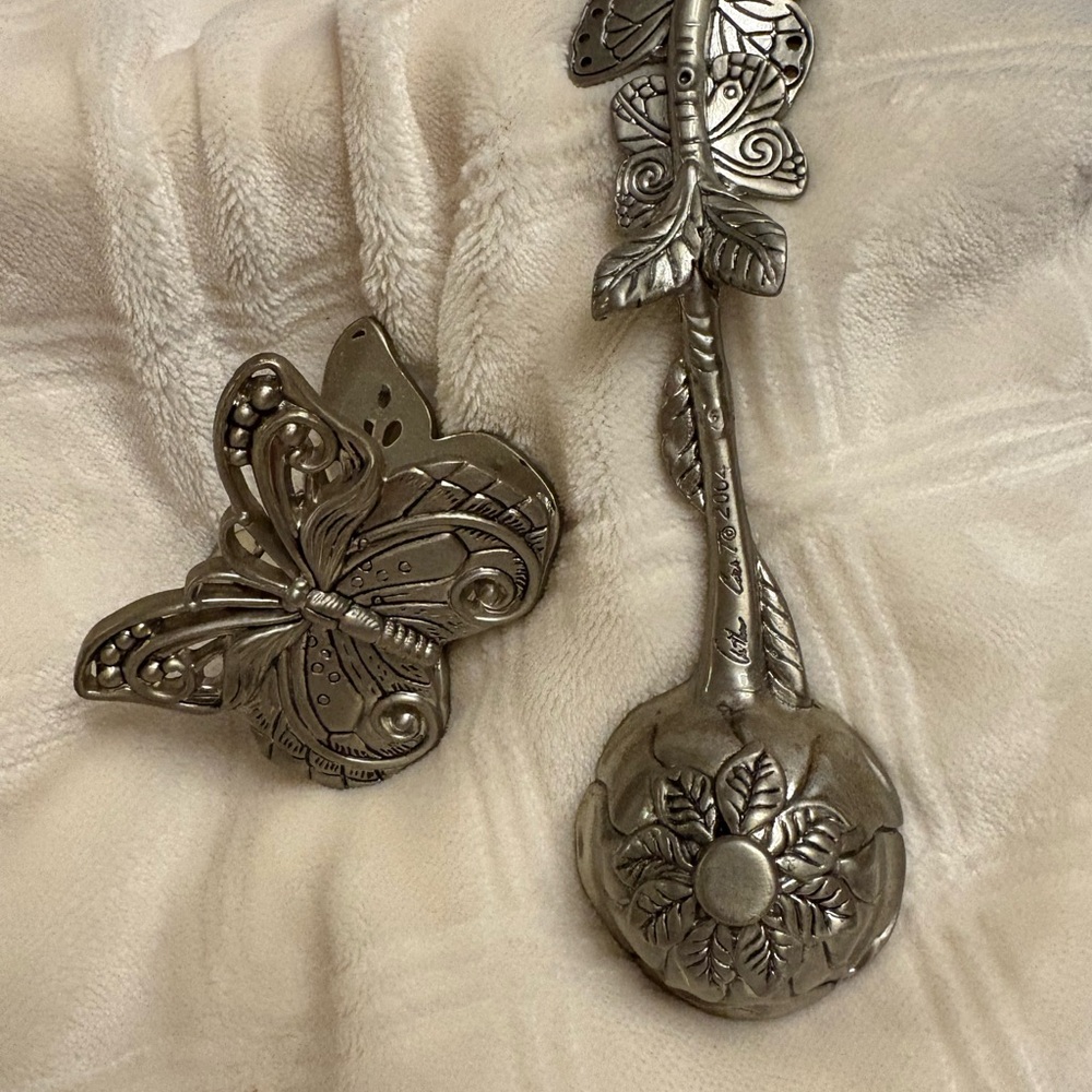 Neiman Marcus Butterfly Coffee Measuring Spoon and Clip Holder Authur Court - Picture 4 of 12